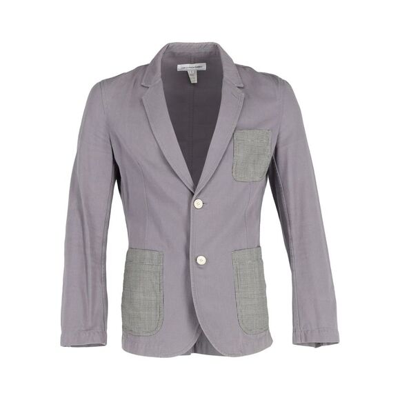 Comme Des Garcons Patch Pocket Blazer in Grey Cotton Denim